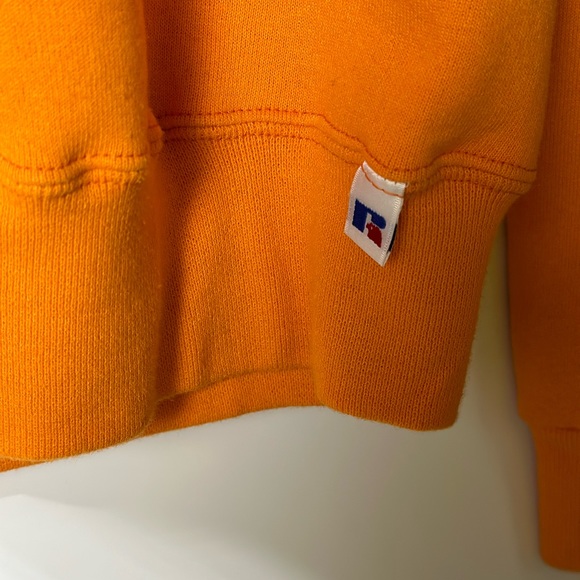 Vintage 90’s Russell Athletic Sweatshirt Men’s Size Small Solid Bright Orange - Picture 5 of 11